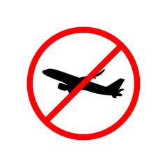 Do not fly icon. No aircraft access icon isolated on white background