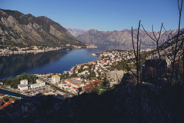 Views of old fortress in Kotor bay, Kotor, Montenegro, Crna gora