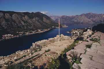 Views of old fortress in Kotor bay, Kotor, Montenegro, Crna gora