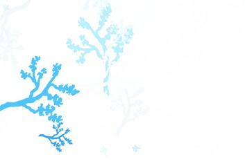 Light BLUE vector doodle backdrop with sakura.