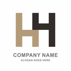 Monogram Letter HH Business Company Vector Logo Design