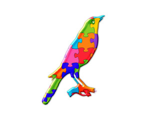 bird Animal Jigsaw Autism puzzle illustration