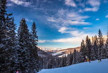 Fototapeta na wymiar Winter sunset in the italian alps