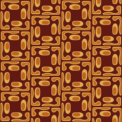 Flat Abstract Seamless Pattern In Retro Style To Decorate Any Surfaces.