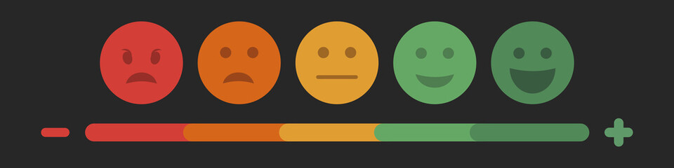 Emotion from happy to angry in flat style vector illustration
