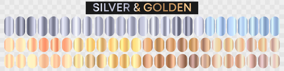 Silver and Golden gradient collection. Vector illustration