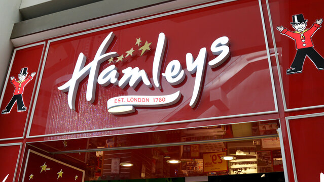 Popular Hamleys Toy Store at Marina Bay Sands Mall Singapore. Hamleys is the oldest and largest toy shop in the world and one of the world's best-known toy retailers. SINGAPORE - APR 22, 2018.