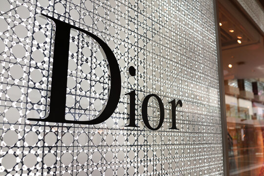Dior fashion storefront at Marina Bay Sands, The company designs and retails ready-to-wear, leather goods, fashion accessories, footwear, jewelry and skincare products. SINGAPORE - APR 22, 2018.