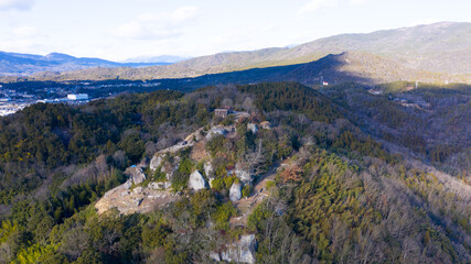 岐阜県　中津川　苗木城跡　ドローン空撮