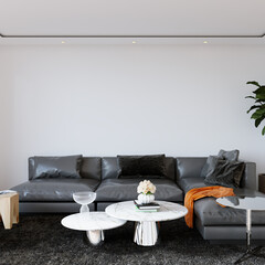 modern living room interior, 3d render