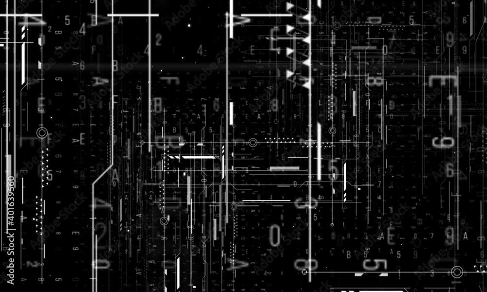 Sticker high tech digital line abstract background.
