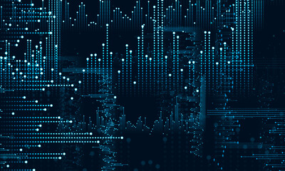 Abstract digital chart graph background.