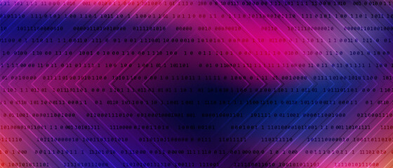 0 1 matrix digits big data tech vector background with fluid gra © SunwArt
