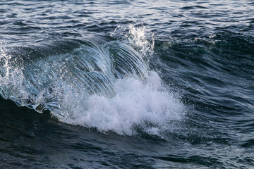 waves crashing on rocks