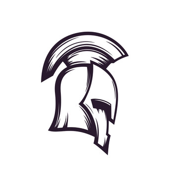 spartan helmet vector logo