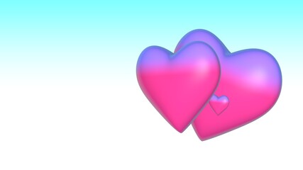Obraz na płótnie Canvas 3d heart on a gradient background. Render. Valentine's Day.