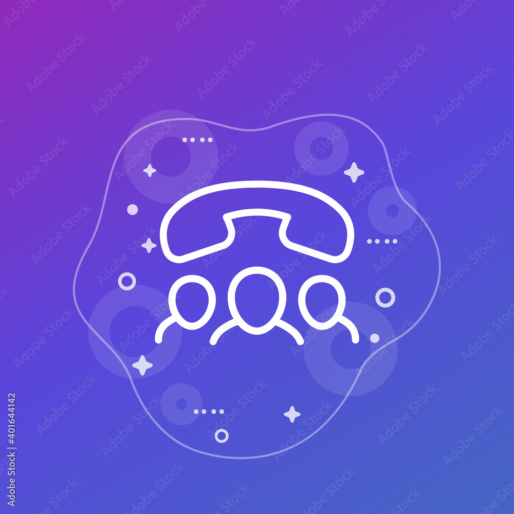 Canvas Prints group call line icon, vector