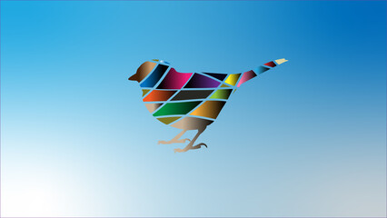 bird,
colors,
gradient,
sparrow,
cut out,
