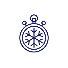 Freezing time line icon on white