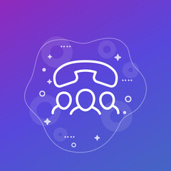 group call line icon, vector