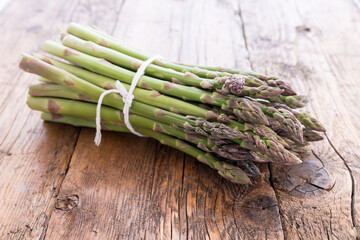 Bunch of freshly picked asparagus