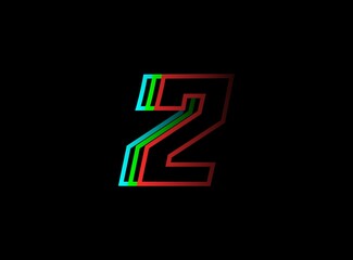 Obraz premium 2 number font fast, speed motion logo. Sport style futuristic oblique design for delivery posters, industrial, racing identify and more