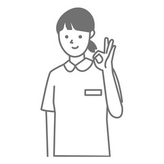Vector illustration of nurse pose