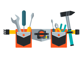 Belt with tools. Conceptual image of tools for repair.
