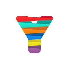 Y letter logo with colorful diagonal lines. For brand label, Colorful Anniversary Celebration, creative poster and icon, multimedia ads and more