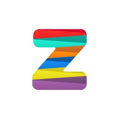 Z letter logo with colorful diagonal lines. For brand label, Colorful Anniversary Celebration, creative poster and icon, multimedia ads and more