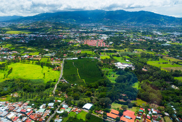 Aerial view, San Jose, Costa Rica, Central America, America