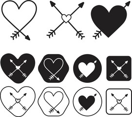 Love symbol, heart, vector illustration