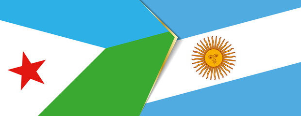 Djibouti and Argentina flags, two vector flags.