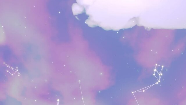 Looped constellations sky animation.