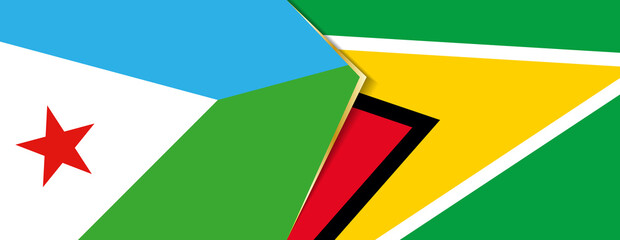 Djibouti and Guyana flags, two vector flags.
