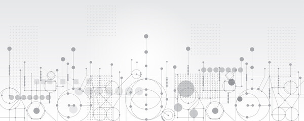 Obraz premium Abstract lines and dots connect background. Technology connection digital data and big data concept.