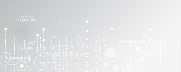 Naklejka premium Abstract lines and dots connect background. Technology connection digital data and big data concept.