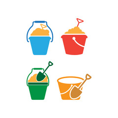 Bucket sand icon design template vector isolated illustration