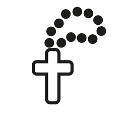 Christian rosary logo, vector art illustration.