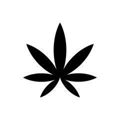 Weed leaf outline icon isolated. Symbol, logo illustration for mobile concept, web design and games.