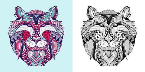 Coloring book The Fox head