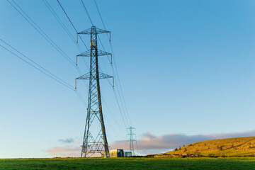 power lines in the field
