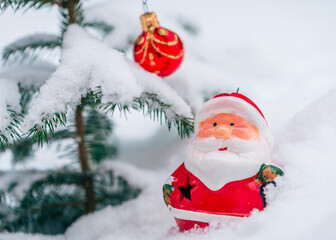 santa claus and christmas tree