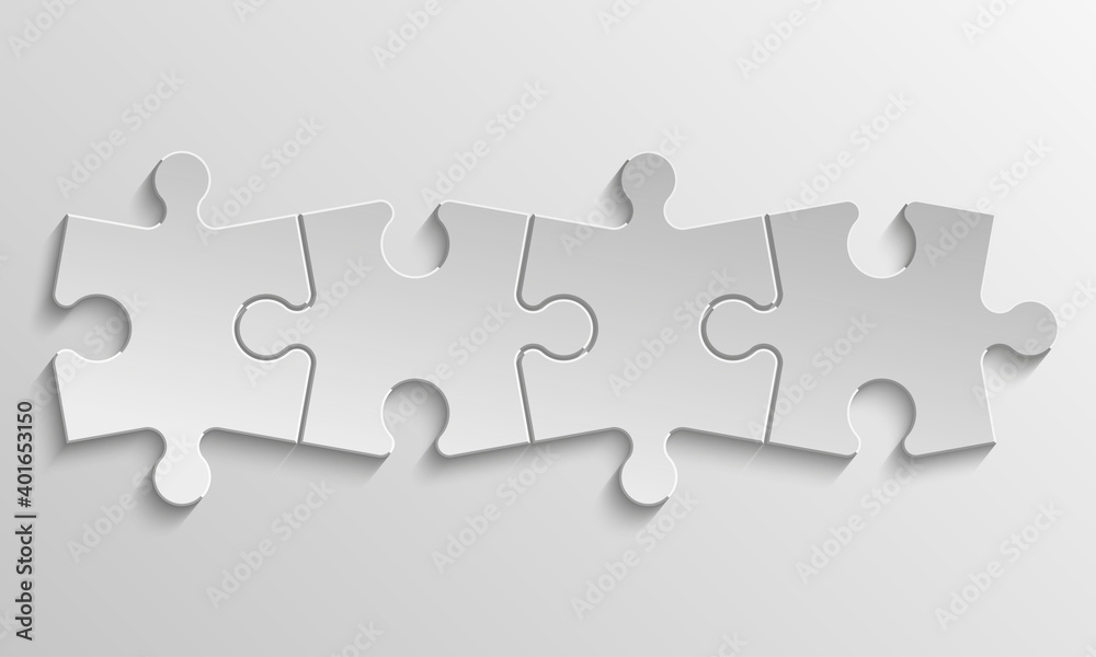 Leinwandbilder four sided 3d puzzle presentation infographic template with explanatory text field for business stat
