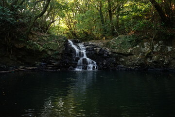 View of Obuchi Mebuchi Water fall in Tanegashima island, Kagoshima, Japan - 鹿児島県 種子島 男淵・女淵の滝