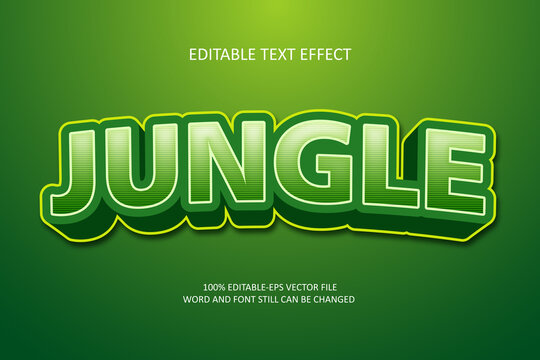 Jungle. Editable text effect 