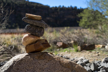 stack of stones in the forest