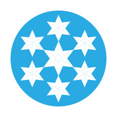Obraz premium Simple illustration of winter snowflake for Christmas holiday