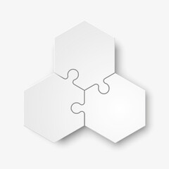 White puzzle presentation infographic template with explanatory text field for business statistics illustration