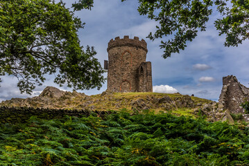 A rocky outcrop and Old John folly in Bradgate Park, Leicestershire